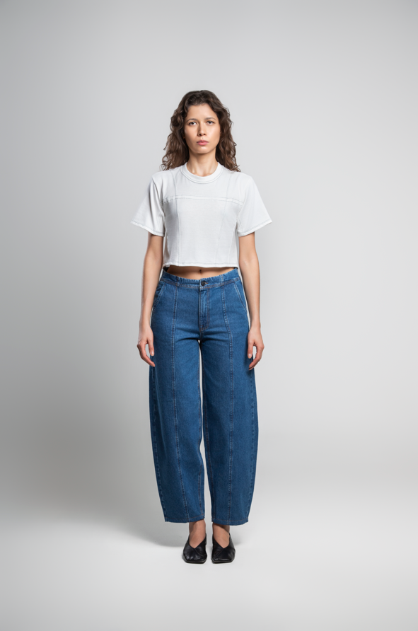 CROPPED STITCH OFF WHITE
