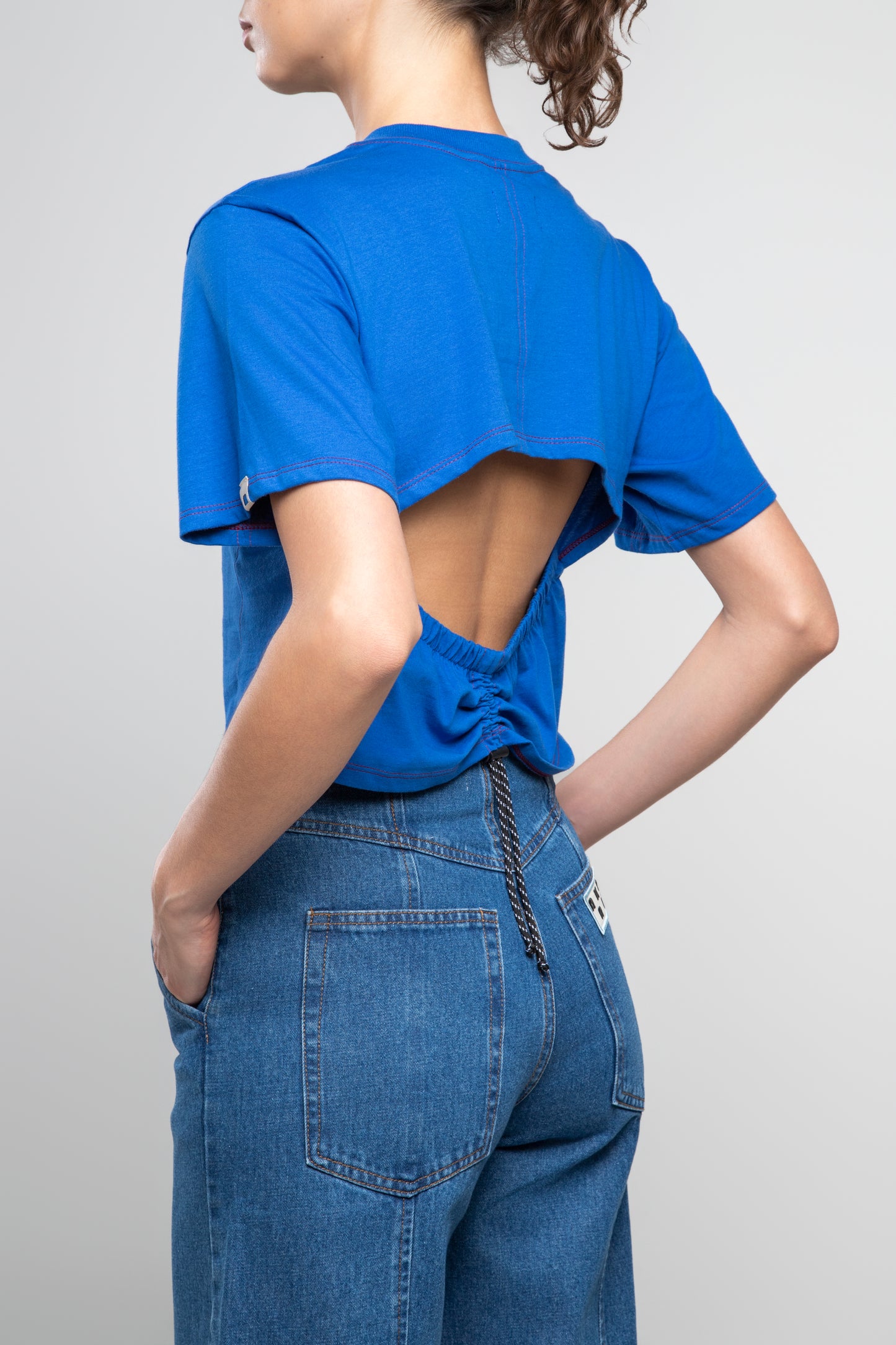 CROPPED STITCH BLUE